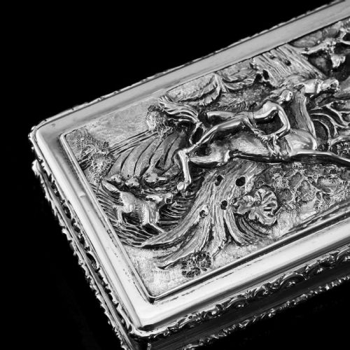 fig 9. Rare Antique Georgian Solid Silver Mazeppa Snuff Box - Edward Smith 1836