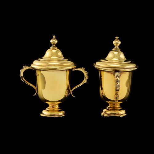fig 3. Beautiful Solid Silver Gilt Miniature Cup & Lid Set - Garrard 1928