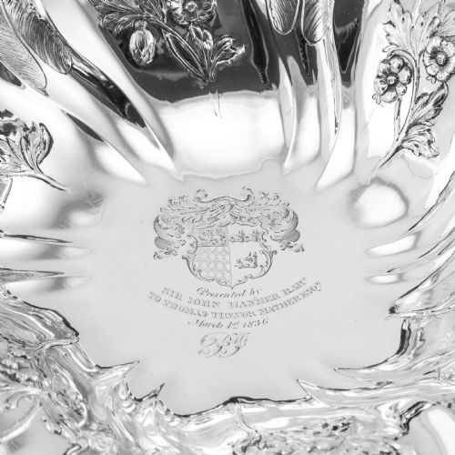 fig 7. A Georgian Solid Silver Basket with Floral Motifs (1kg+) - Joseph & John Angell 1835
