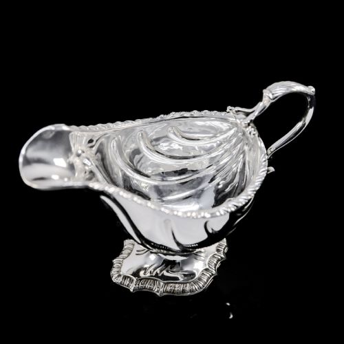 fig 5. Antique Georgian Solid Silver Sauce Boat, Scottish Baronet Interest - William Shaw 1766