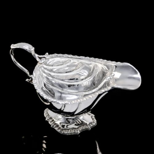 fig 6. Antique Georgian Solid Silver Sauce Boat, Scottish Baronet Interest - William Shaw 1766