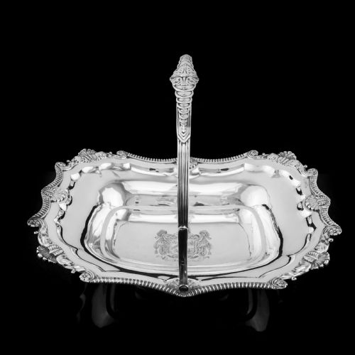 fig 2. Antique Solid Silver Georgian Basket with Magnificent Gadrooning - Samuel Hennell 1811