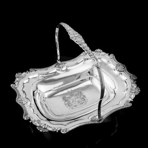 fig 3. Antique Solid Silver Georgian Basket with Magnificent Gadrooning - Samuel Hennell 1811