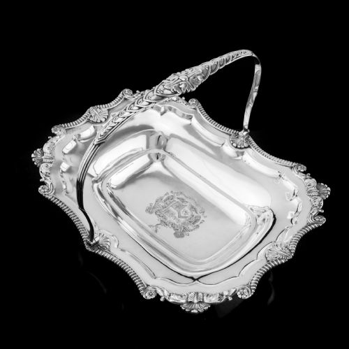 fig 5. Antique Solid Silver Georgian Basket with Magnificent Gadrooning - Samuel Hennell 1811