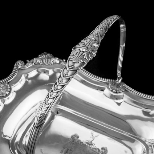 fig 7. Antique Solid Silver Georgian Basket with Magnificent Gadrooning - Samuel Hennell 1811