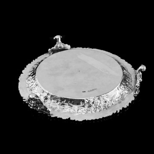 fig 5. A Stunning English Georgian Solid Silver Salver Tray with Rococo Decoration - William Eaton 1818