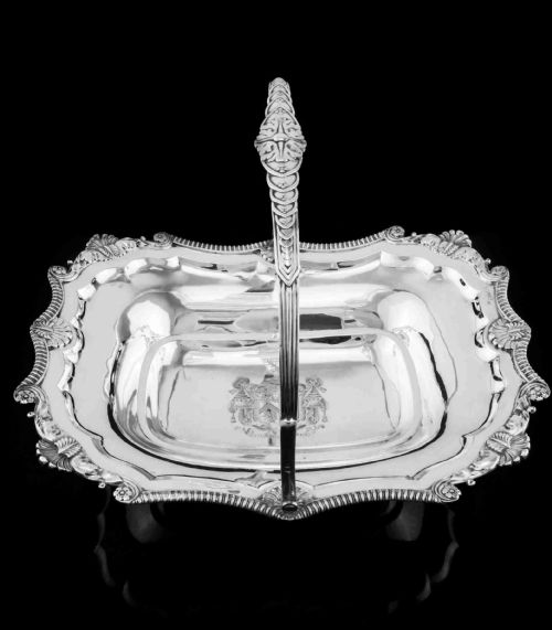 Antique Solid Silver Georgian Basket with Magnificent Gadrooning - Samuel Hennell 1811