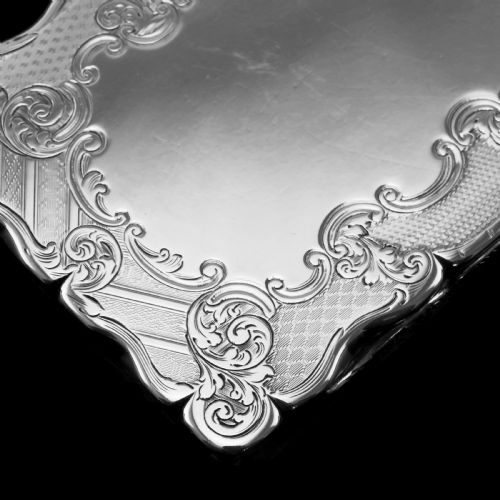 fig 5. Antique Solid Silver Large Table Snuff Box with Magnificent Engravings - Edward Smith 1850