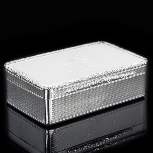 fig 1. A Large Solid Silver Table Snuff Box Georgian - Edward Edwards 1833