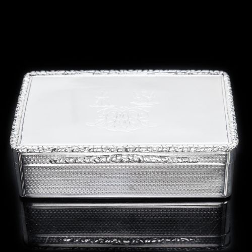 fig 5. A Large Solid Silver Table Snuff Box Georgian - Edward Edwards 1833