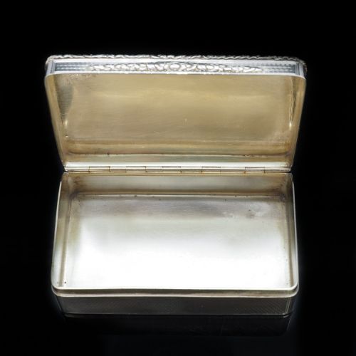 fig 6. A Large Solid Silver Table Snuff Box Georgian - Edward Edwards 1833