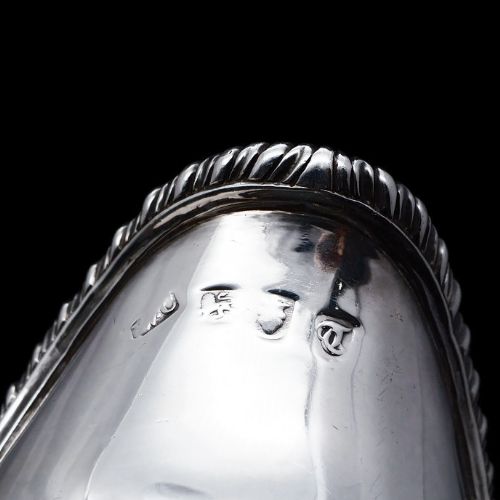 fig 6. Antique Pair of Georgian Solid Silver Pedestal Sauce Boats - William Collins 1774