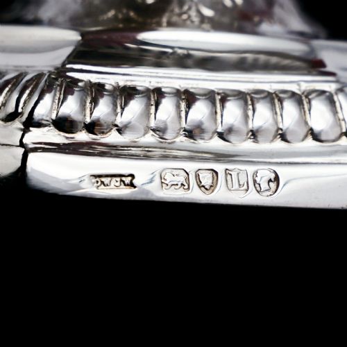 fig 3. A Unique Antique Pair of Solid Silver Salt Cellars, Pedestal Design - Daniel & John Wellby 1886