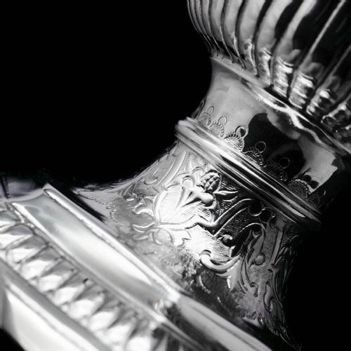 fig 5. A Unique Antique Pair of Solid Silver Salt Cellars, Pedestal Design - Daniel & John Wellby 1886