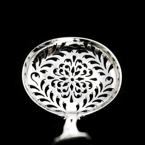 fig 1. Antique Victorian Solid Sterling Silver Sugar Sifter Spoon - A B Savory & Sons (William Smily) 1856