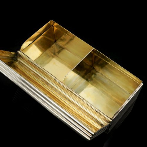 fig 1. A Very Rare Victorian Solid Silver Large Box with Reeded Lines - L. Spiers 1891