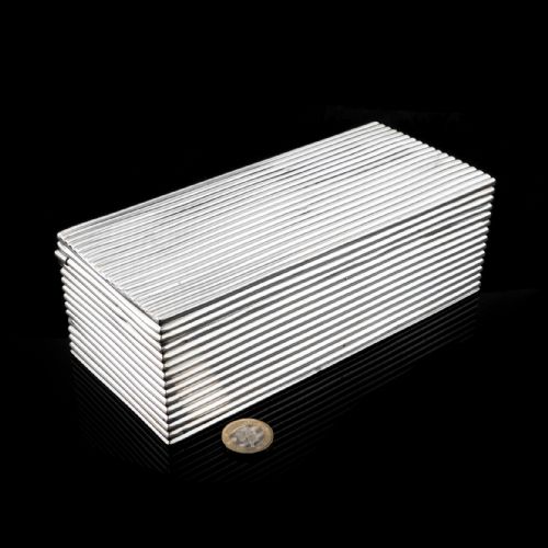 fig 5. A Very Rare Victorian Solid Silver Large Box with Reeded Lines - L. Spiers 1891