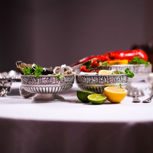 fig 5. Antique English Large Solid Silver Bowls, Set of 3 with Roman Frieze - Elkington & Co 1895