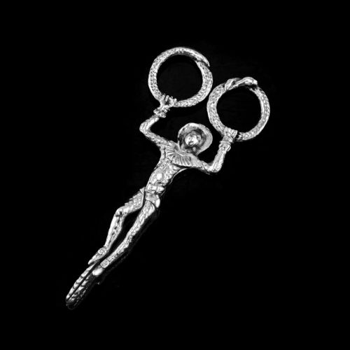 Antique Solid Silver Sugar Tongs/nips Harlequin Figural Design - Berthold Muller 1901