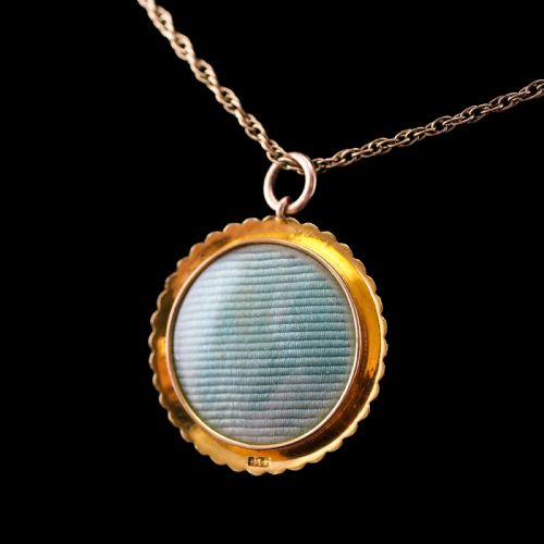 fig 2. Antique Victorian 15K Gold Photo Locket Pendant with Cluster Seed Pearl Border - c.1890s