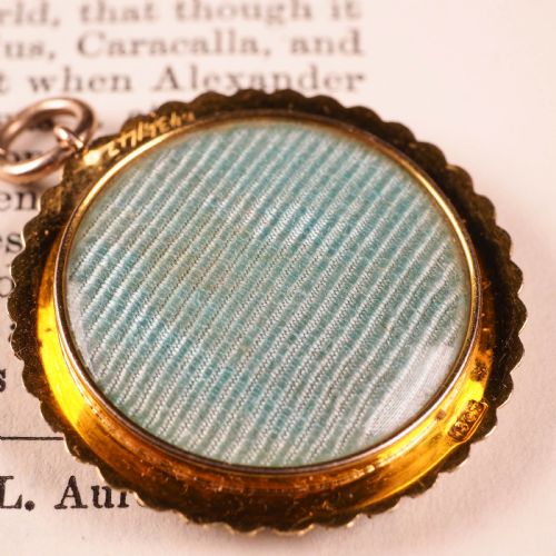 fig 6. Antique Victorian 15K Gold Photo Locket Pendant with Cluster Seed Pearl Border - c.1890s
