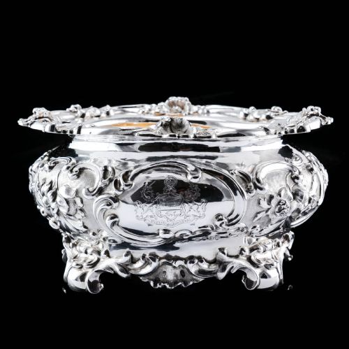fig 2. Antique Victorian Solid Silver Bowl Magnificently Chased - John Edward Terrey 1844