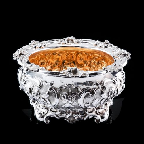 fig 5. Antique Victorian Solid Silver Bowl Magnificently Chased - John Edward Terrey 1844