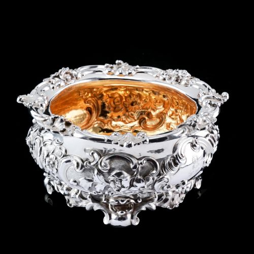 fig 7. Antique Victorian Solid Silver Bowl Magnificently Chased - John Edward Terrey 1844