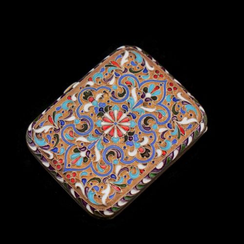 Antique Imperial Russian Solid Silver Cloisonne Enamel Purse/case - Zverev Nikolay Nikolayevich C.1900