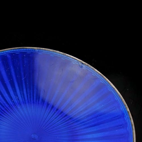 fig 3. Antique Solid Silver Blue Guilloche Enamel Pin Dish - Henry James Hulbert 1914