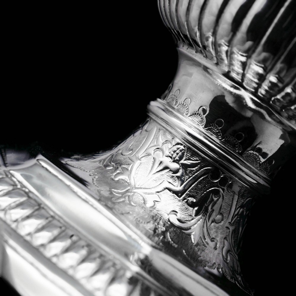 A Unique Antique Pair of Solid Silver Salt Cellars, Pedestal Design - Daniel & John Wellby 1886 View XIX
