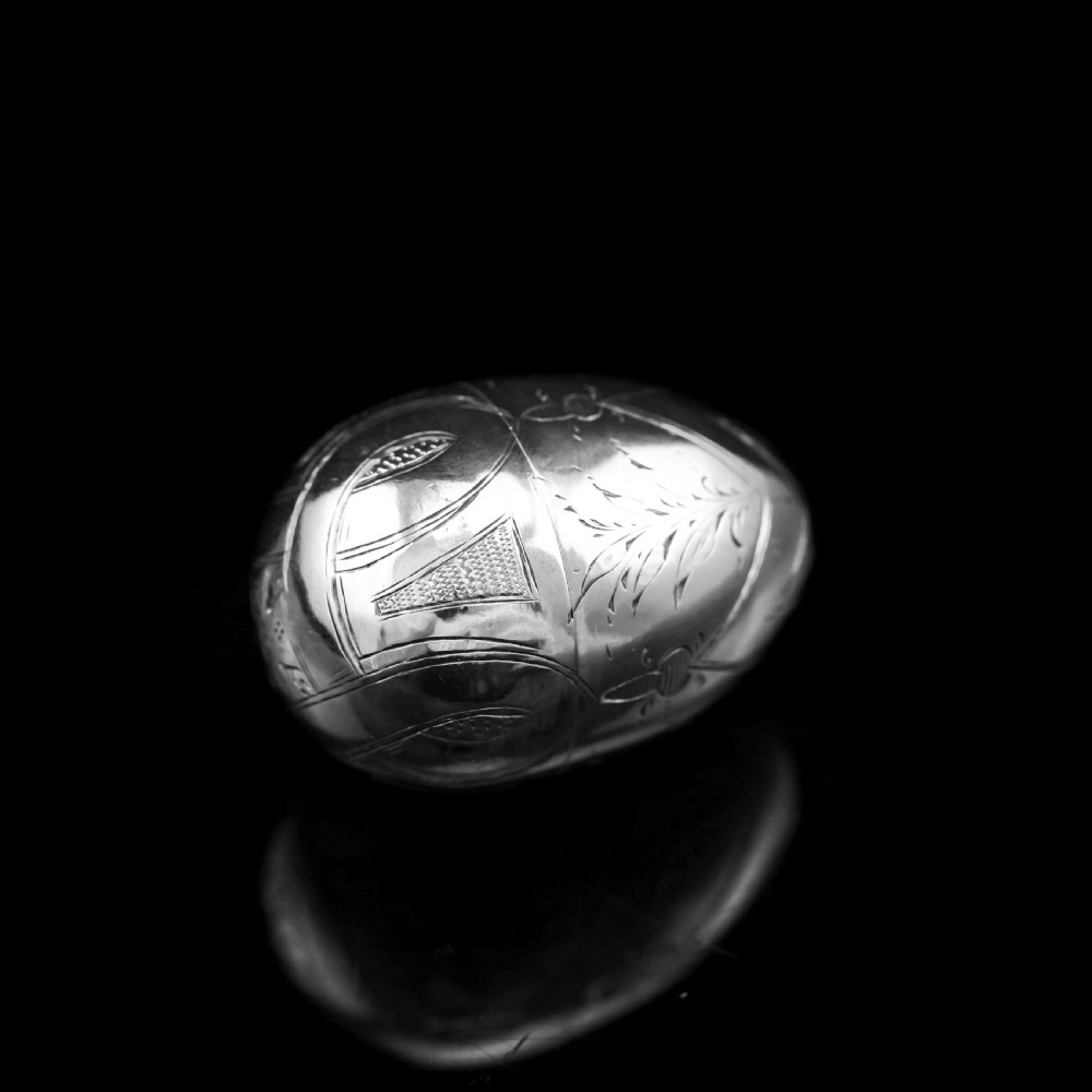 Antique Imperial Russian Solid Silver Egg - J.E. Sallman, St Petersburg, Mid-19th Century View VI