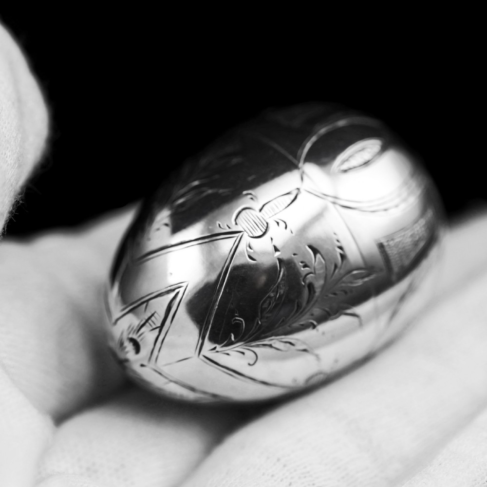 Antique Imperial Russian Solid Silver Egg - J.E. Sallman, St Petersburg, Mid-19th Century View XIV