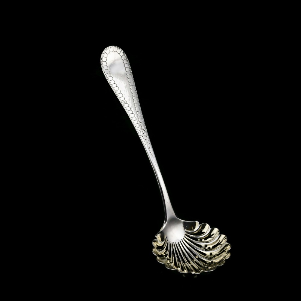 A Victorian Solid Silver Sugar Sifter Spoon - Martin Hall & Co. 1876 View II