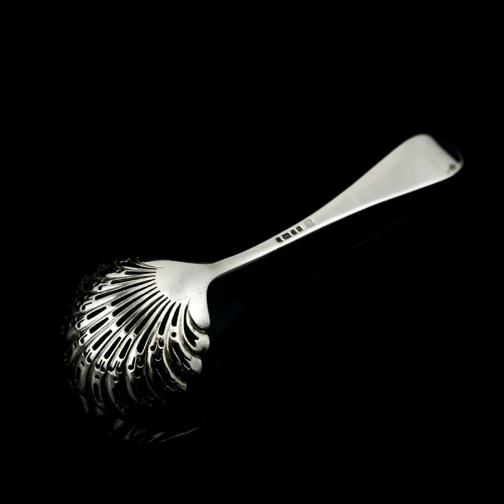 A Victorian Solid Silver Sugar Sifter Spoon - Martin Hall & Co. 1876 View V