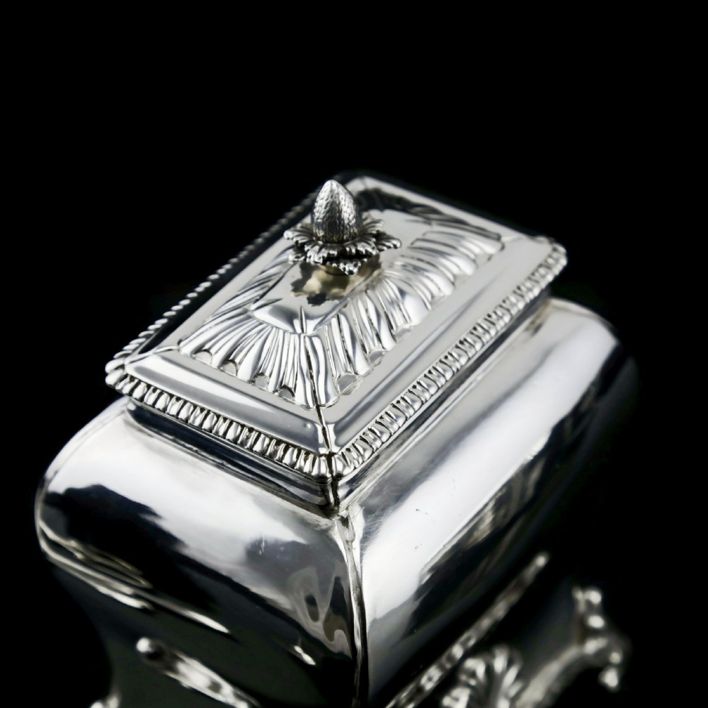 Antique Solid Silver Tea Caddy/Canister Set with Shagreen Box Case & Accessories - Peter (Pierre) Gillois 1759 View XXIII