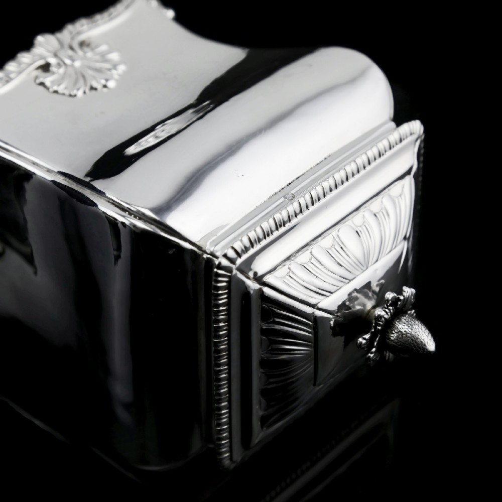 Antique Solid Silver Tea Caddy/Canister Set with Shagreen Box Case & Accessories - Peter (Pierre) Gillois 1759 View XXVI