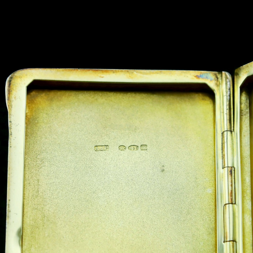 An English Solid Silver Enamel Cigarette Case with Landscape Scene - A.J.P London 1927 View VIII