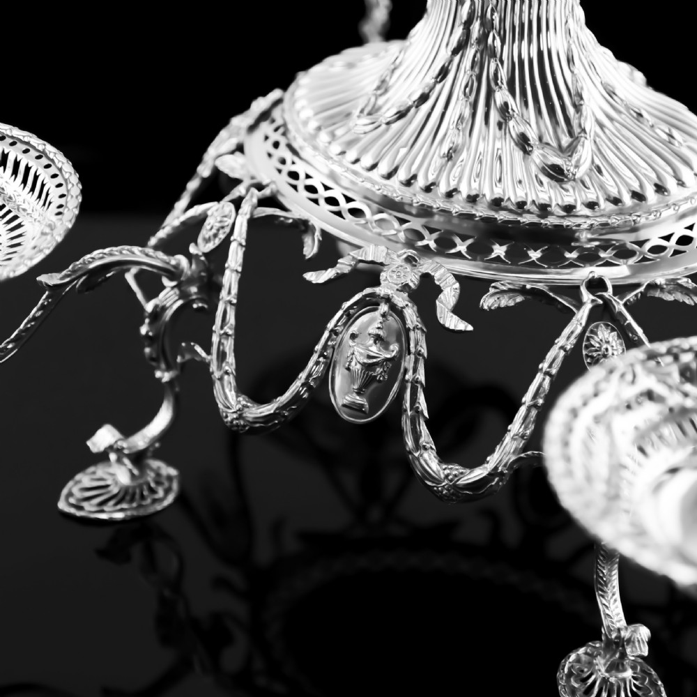 Antique Victorian English Solid Silver Epergne Centerpiece in Neoclassical Style - Charles Stuart Harris 1889 View X