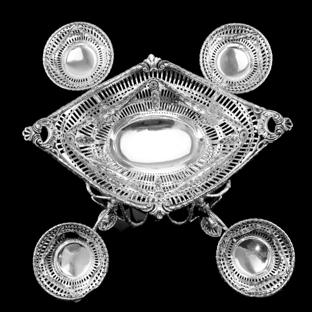 Antique Victorian English Solid Silver Epergne Centerpiece in Neoclassical Style - Charles Stuart Harris 1889 View XII