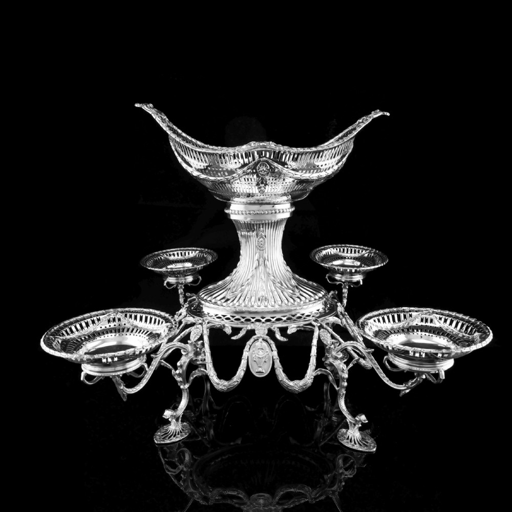 Antique Victorian English Solid Silver Epergne Centerpiece in Neoclassical Style - Charles Stuart Harris 1889 View XIII