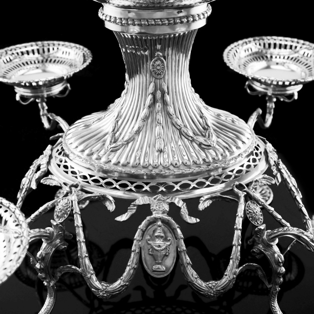 Antique Victorian English Solid Silver Epergne Centerpiece in Neoclassical Style - Charles Stuart Harris 1889 View XVI