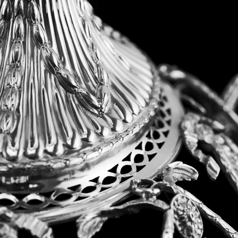 Antique Victorian English Solid Silver Epergne Centerpiece in Neoclassical Style - Charles Stuart Harris 1889 View XX