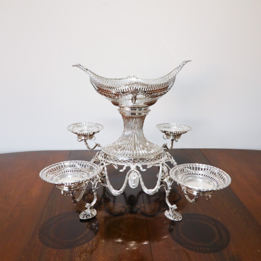 Antique Victorian English Solid Silver Epergne Centerpiece in Neoclassical Style - Charles Stuart Harris 1889 View XXVII