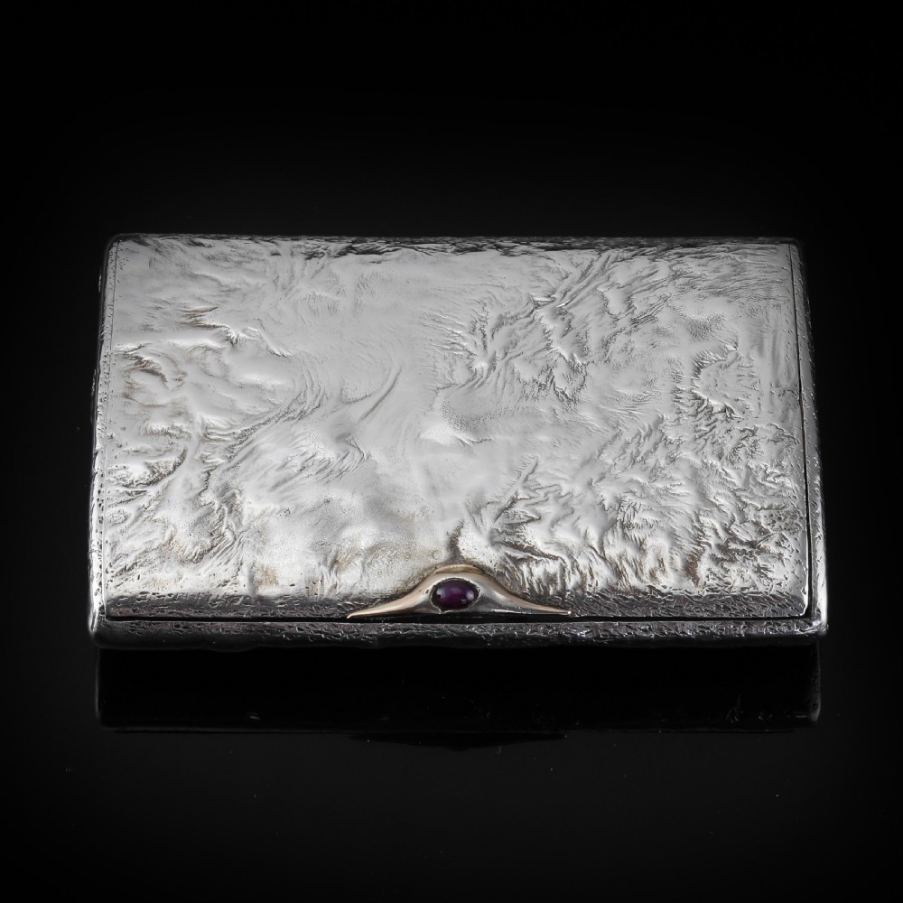 Antique Imperial Russian Solid Silver Samorodok Snuff Box Case - Rudolf Veyde c.1900 (??????? ?????) View II