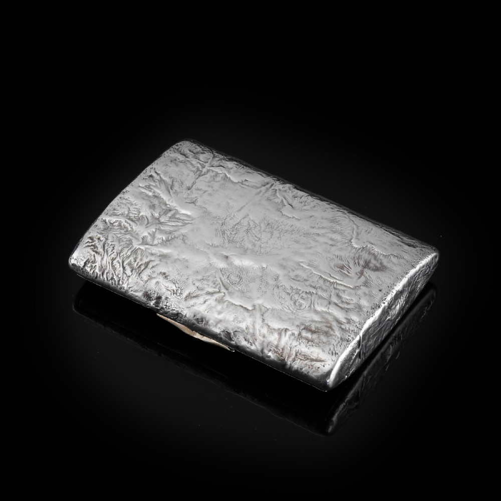 Antique Imperial Russian Solid Silver Samorodok Snuff Box Case - Rudolf Veyde c.1900 (??????? ?????) View V