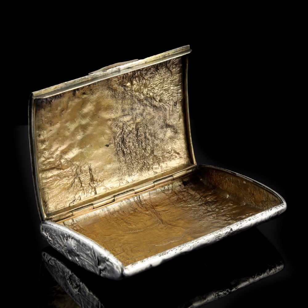 Antique Imperial Russian Solid Silver Samorodok Snuff Box Case - Rudolf Veyde c.1900 (??????? ?????) View IX