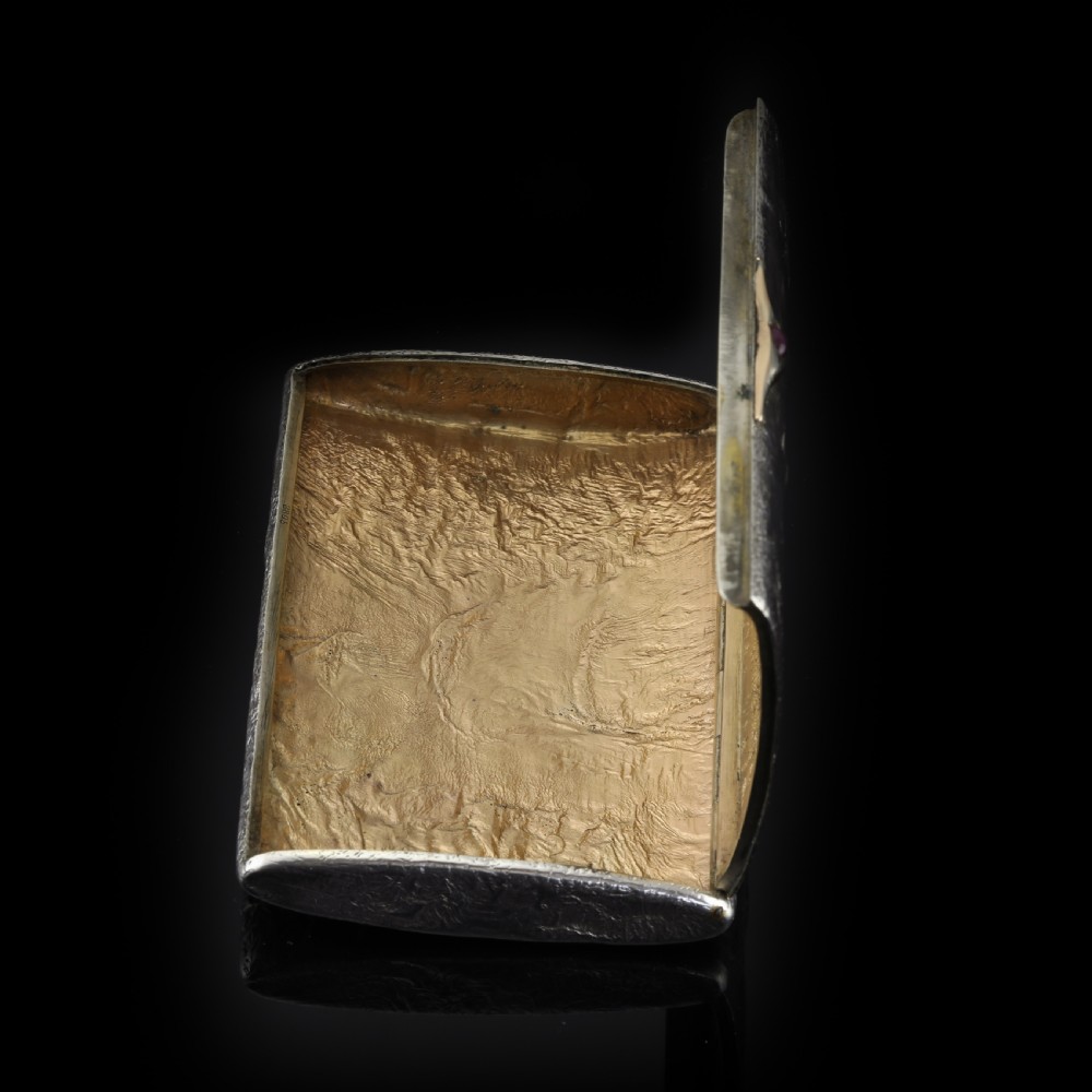 Antique Imperial Russian Solid Silver Samorodok Snuff Box Case - Rudolf Veyde c.1900 (??????? ?????) View XI