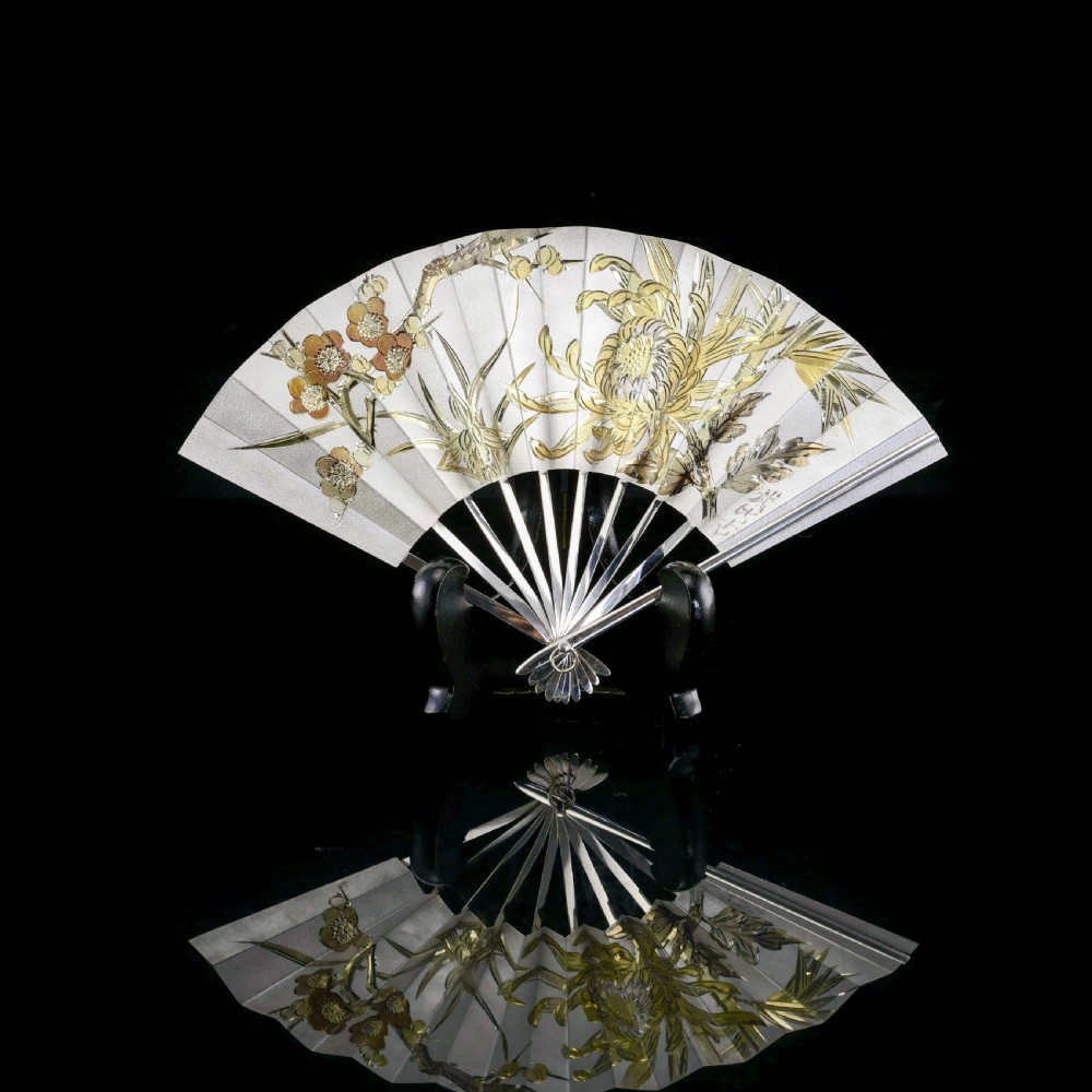 A Vintage Japanese Solid Silver Fan (Sensu/O-gi) - c.1960s