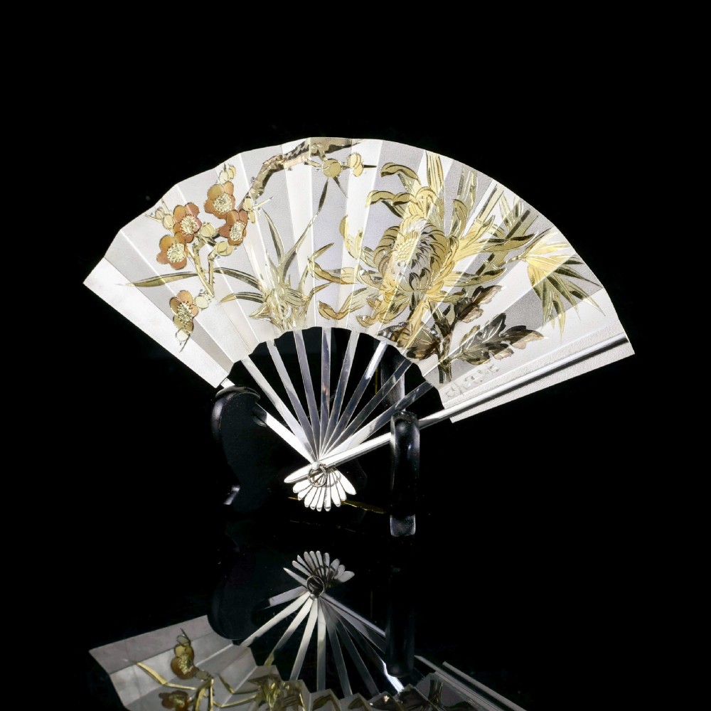 A Vintage Japanese Solid Silver Fan (Sensu/O-gi) - c.1960s View VIII